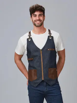 Chaleco unisex vaquero piel kurume 950008 Garys