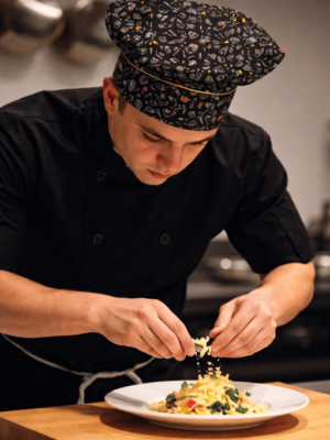 Gorro de chef tipo francés tejido sarga mono-elástica MEGANO Valento