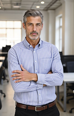 Camisa para hombre de rayas manga larga AGENCY VALENTO