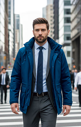 PARKA 3 en 1 abrigo con forro polar y parka impermeable con capucha AVENUE Valento