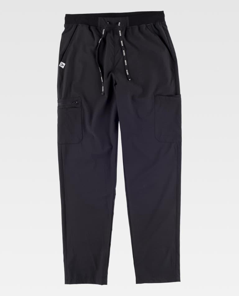 Pantalón unisex tejido elástico ajuste cintura goma y cordón B6960 Workteam - Imagen 5