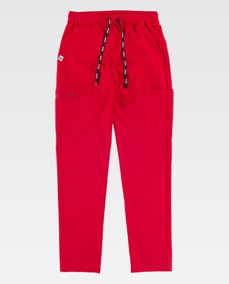 Pantalón unisex tejido elástico ajuste cintura goma y cordón B6960 Workteam