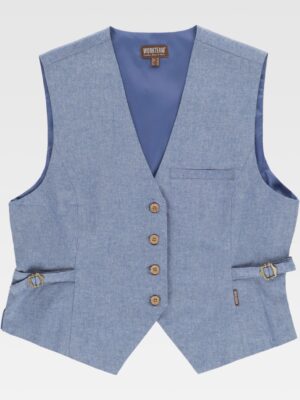 Chaleco vaquero de mujer con bolsillo en pecho b9036 Workteam