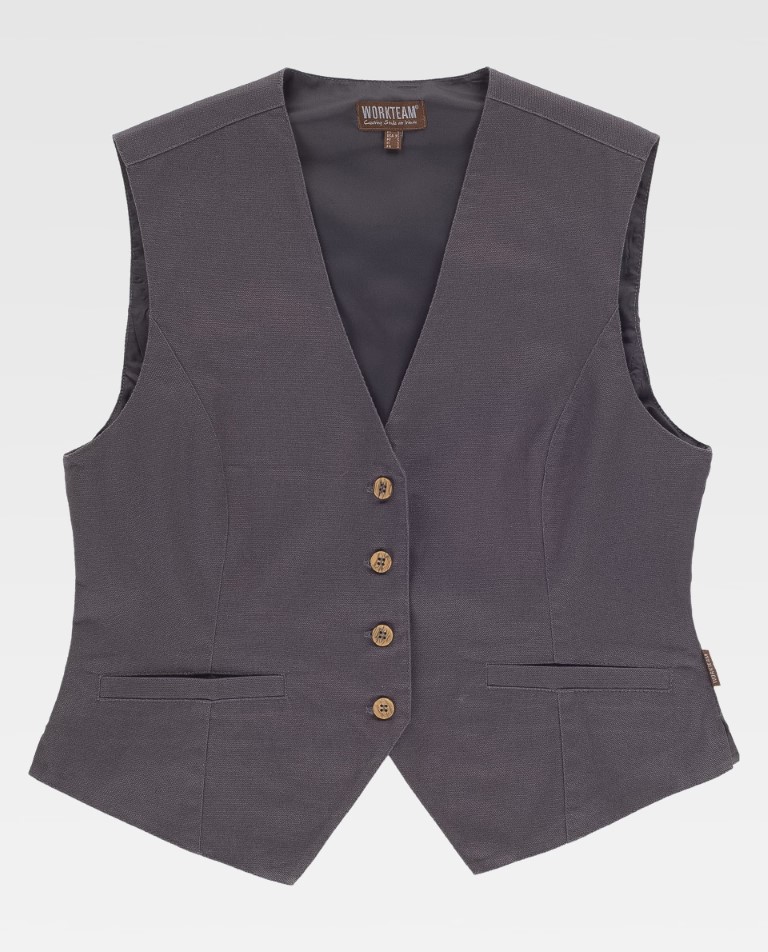 Chaleco canvas de mujer con bolsillos b9040 Workteam - Imagen 4