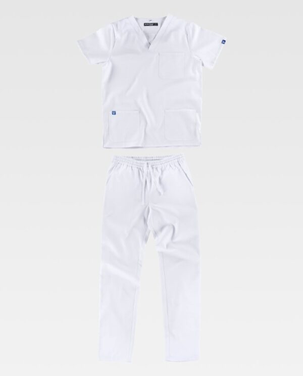 Conjunto sanitario casaca manga corta pantalón elástico lavado 65º B9165 Workteam