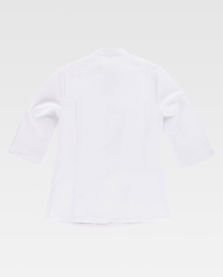 Casaca elástica entallada cruzada cierre de corchetes ocultos manga francesa B9511 Workteam - Imagen 7