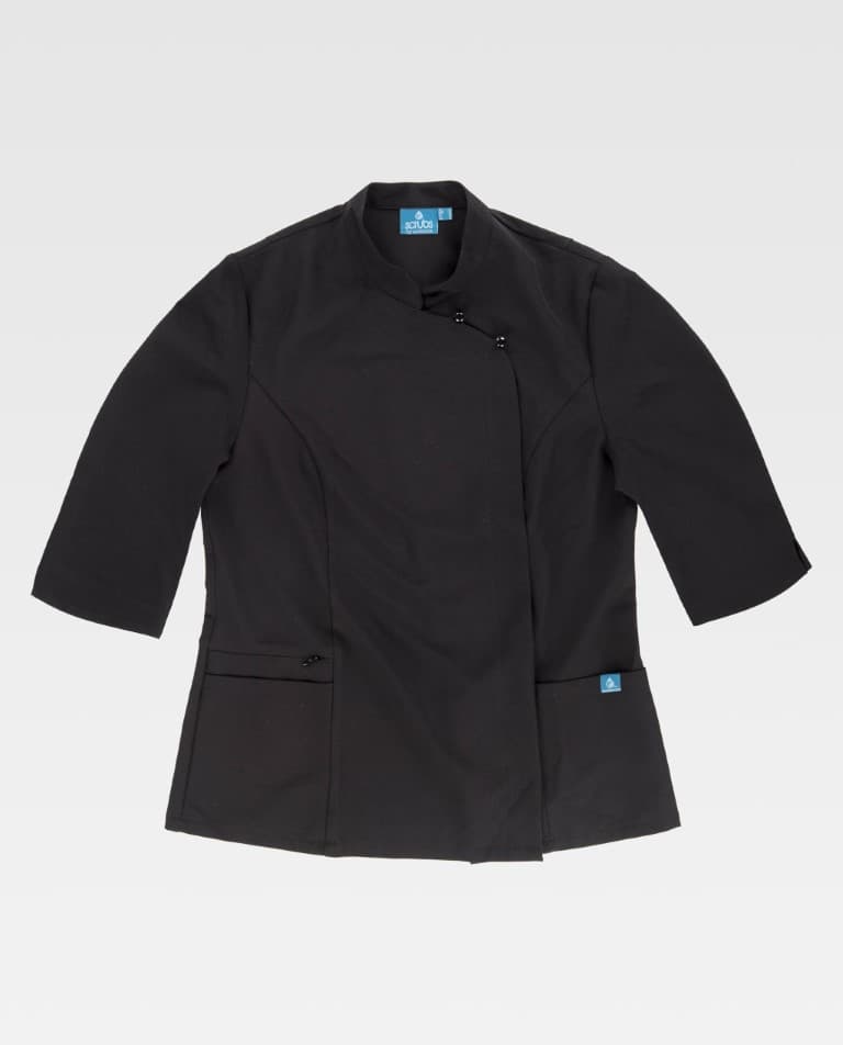 Casaca elástica entallada cruzada cierre de corchetes ocultos manga francesa B9511 Workteam - Imagen 2