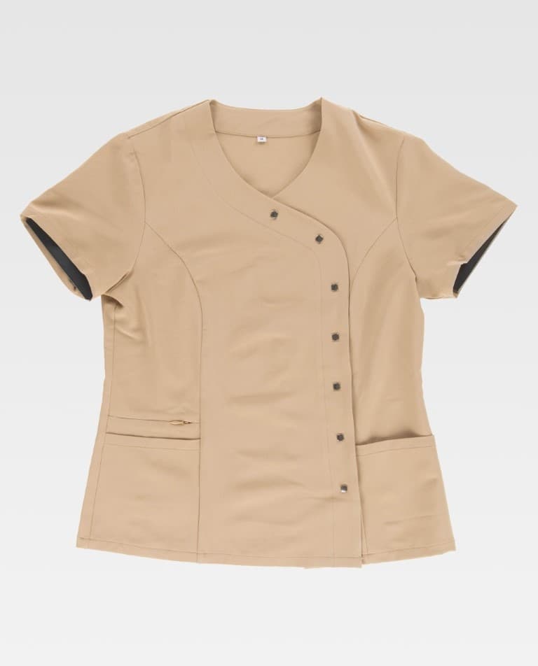 Casaca elástica entallada cruzada con cierre de corchetes B9512 Workteam - Imagen 5