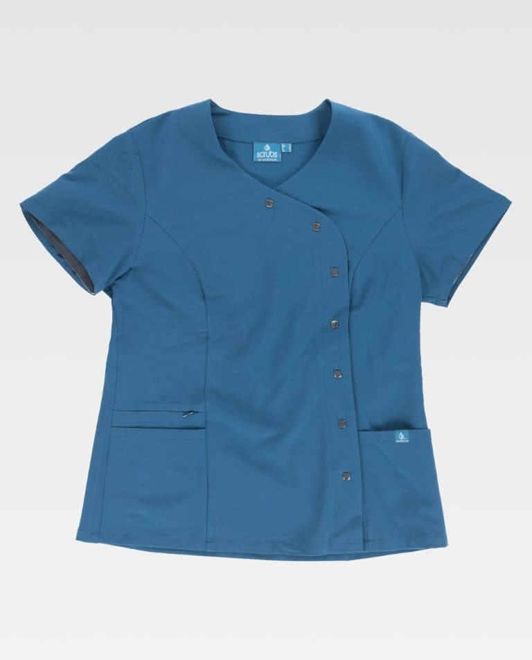 Casaca elástica entallada cruzada con cierre de corchetes B9512 Workteam - Imagen 11