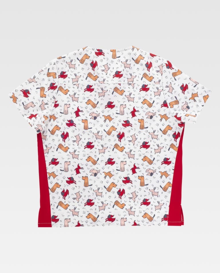 Casaca elástica manga corta con bolsillos en laterales estampado perros b9862 Workteam - Imagen 3