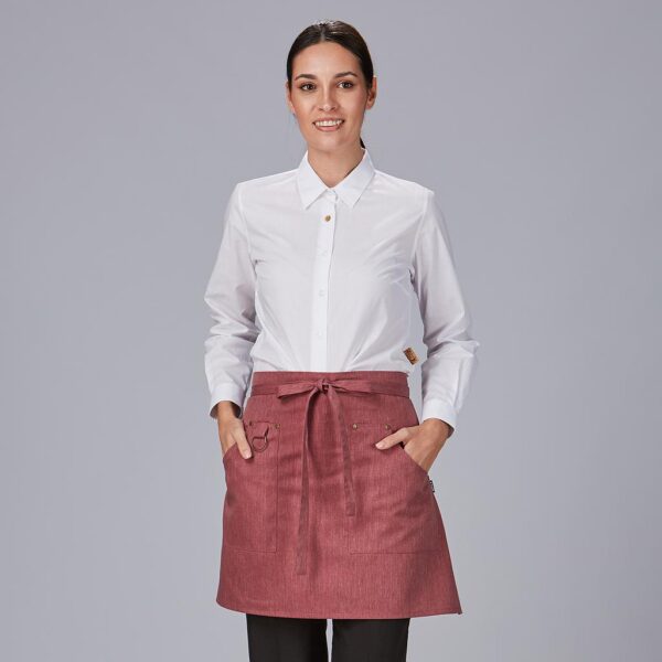 Delantal corto remaches 65 % sarga reciclada 35% poliéster 50*74 cm GARYS - Imagen 5