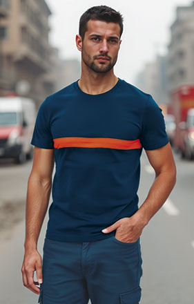 Camiseta manga corta detalle a contraste en el pecho Server Valento