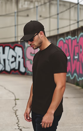 Camiseta manga corta ribeteada cuello redondo y corte entallado ROCKET Valento