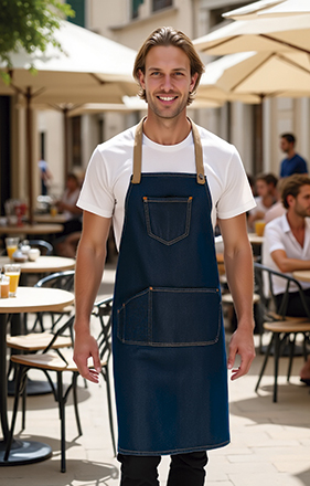 Delantal con peto vaquero multibolsillos 100% algodón CORIANDER Valento