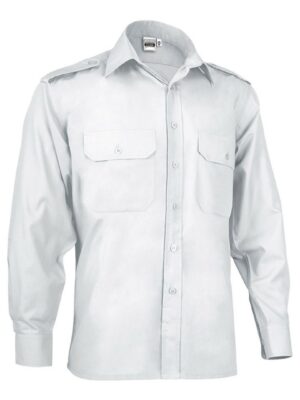 CAMISA MANGA LARGA CON GALONERAS VIGILANT VALENTO - BLANCO