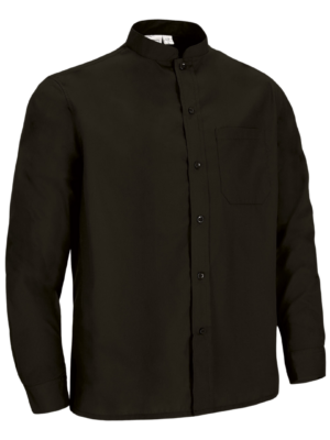 Camisa manga larga cuello Mao SOPRAN Valento - NEGRO