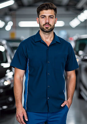 Camisa manga corta bicolor TRACER 100% poliester Valento