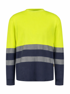 Camiseta de manga larga en alta visibilidad combinada banda segmentada SWING HV Tomas Bodero