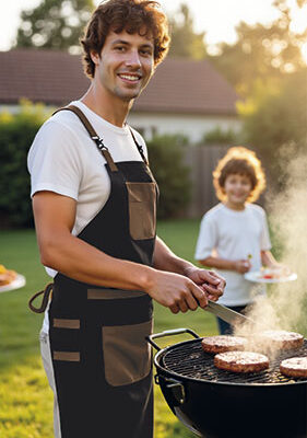 Delantal con peto multibolsillos bicolor tejido canvas 100% algodón ARTISAN Valento