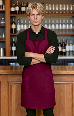 Delantal estilo peto con tiras cruzadas a la espalda Flambe Valento