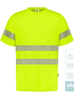 Camiseta tecnologia aira tech manga corta alta visibilidad banda segmentada HIT HV Tomas Bodero
