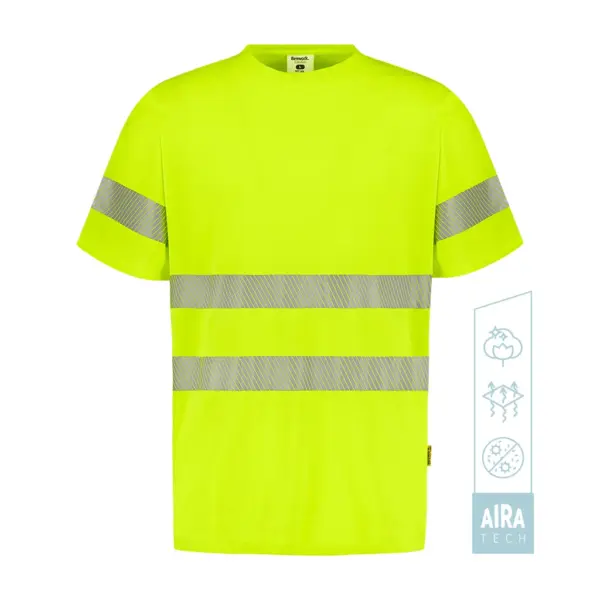 Camiseta tecnologia aira tech manga corta alta visibilidad banda segmentada HIT HV Tomas Bodero