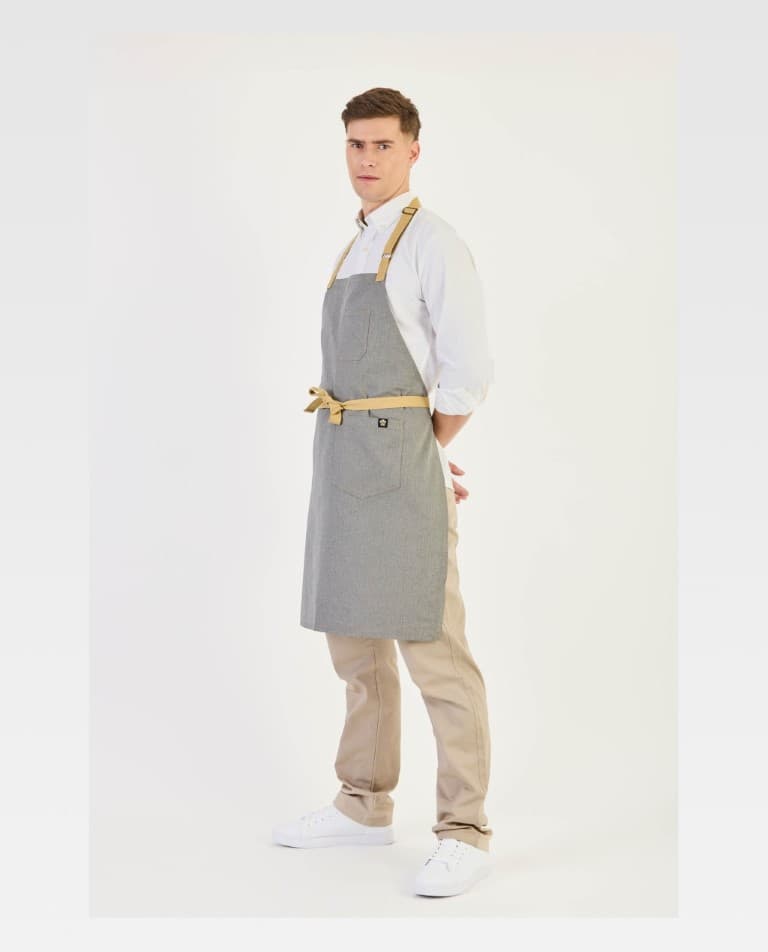 Delantal peto tejido de espiga 68x85 ajuste regulable 100% algodón M730 Workteam - Imagen 3