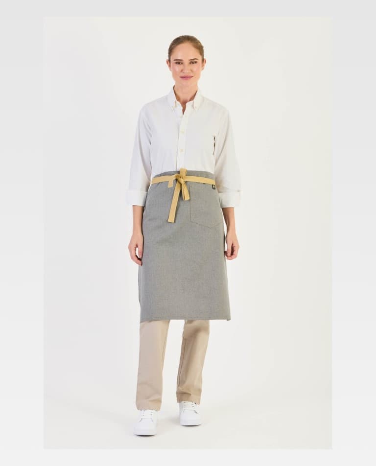 Delantal francés largo tejido espiga 67x65 ajuste regulable 100% algodón M731 Workteam - Imagen 3