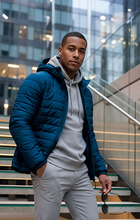 CHAQUETA térmica acolchada con capucha MARCUS VALENTO