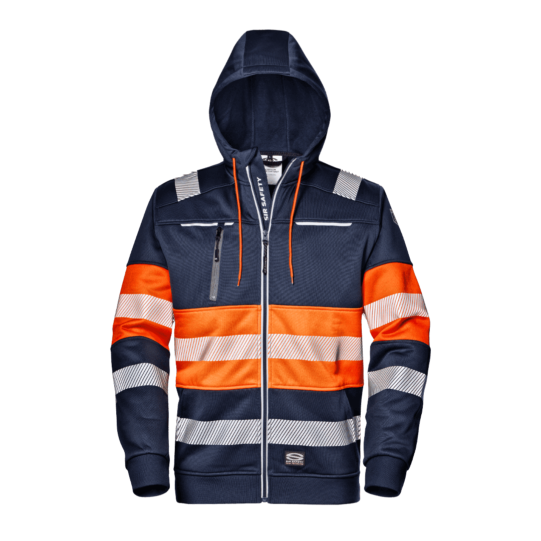 Sudadera capucha tejido polar 65% poliéster 35% algodón 300 gr/m² AV CONTRAST MC2916 Sir safety
