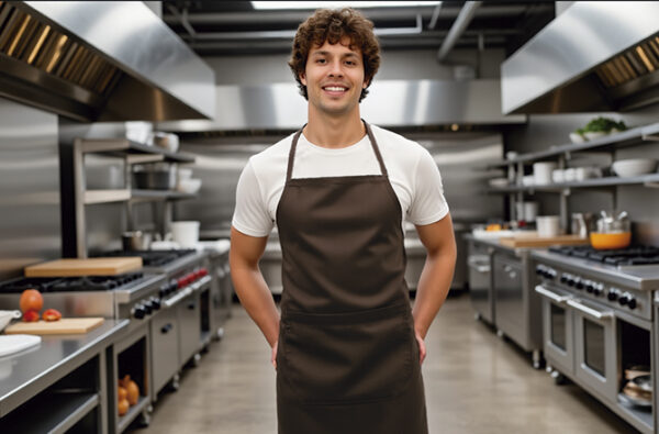 Delantal con peto y bolsillo 65% poliéster 32% algodón OVEN Valento