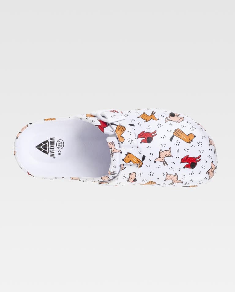 Zueco EVA hebilla decorativa estampado perros p2012 Workteam - Imagen 2