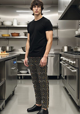 Pantalón con estampado tejido sarga mono-elástica JOBS Valento