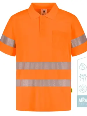 Polo tecnologia aira tech manga corta alta visibilidad banda segmentada POP HV Tomas Bodero