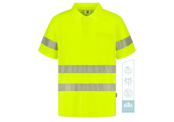 Polo tecnologia aira tech manga corta alta visibilidad banda segmentada POP HV Tomas Bodero - Imagen 2