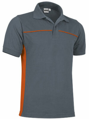 POLO THUNDER BICOLOR VALENTO - GRIS CEMENTO/NARANJA
