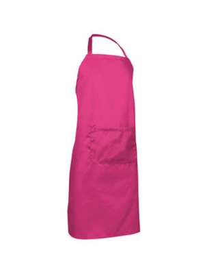 Delantal con peto y bolsillo 65% poliéster 32% algodón OVEN Valento - ROSA MAGENTA