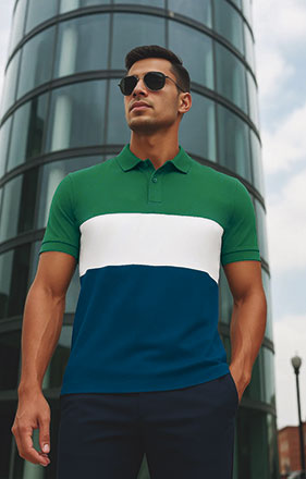 Polo técnico tricolor Varsity Valento