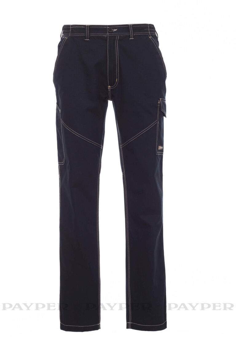 Pantalone Unisex Worker Reflex PAYPER – Blu Navy, Taglia M, Tessuto Classico Con Cerniera, Ideale Per Personalizzazioni Con Ricamo E Stampa