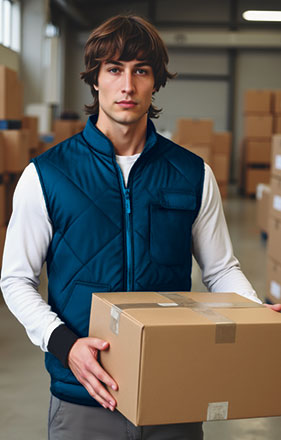 Chaleco de trabajo multibolsillo acolchado pespunteado a rombos Worker Valento