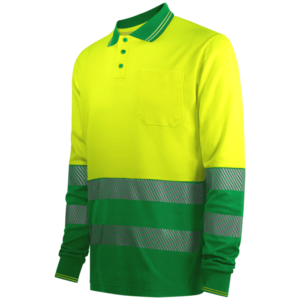 Polo poliéster de manga larga combinado con Alta Visibilidad WR.2.306S Worko