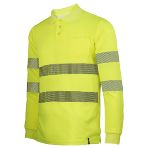 Polo poliéster de manga larga con bandas segmentadas Alta Visibilidad WR.2.307S Worko - Imagen 2